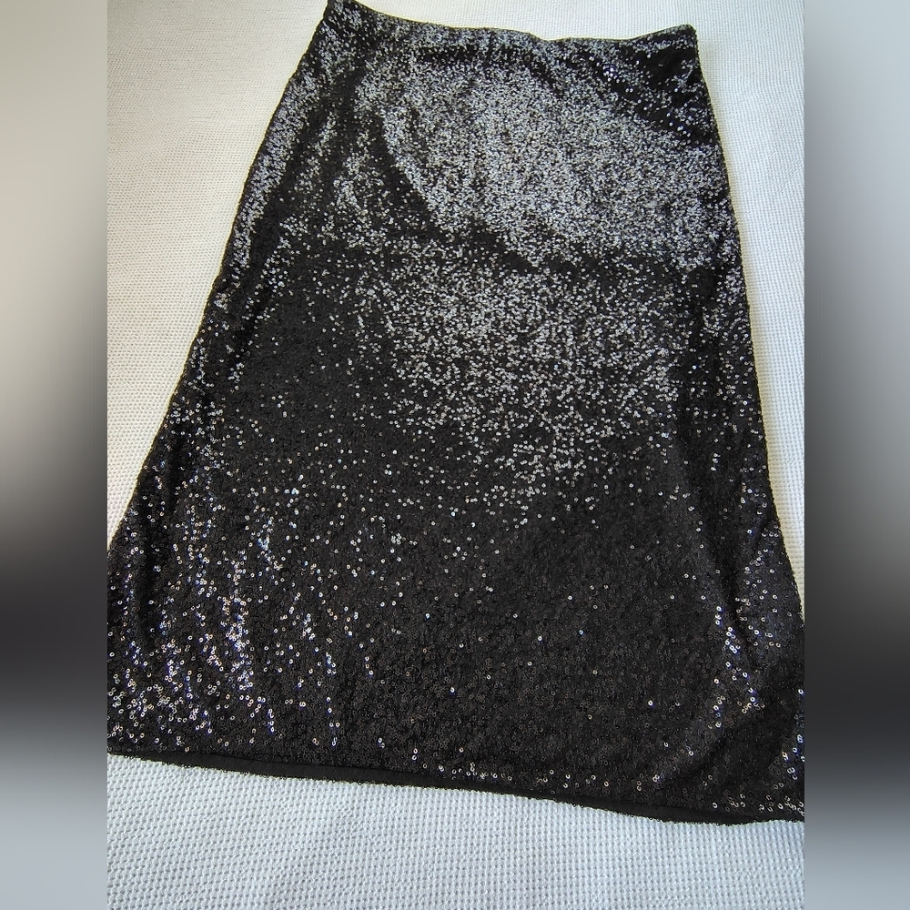 H & M Black Sequin Pencil Skirt - Women Size L